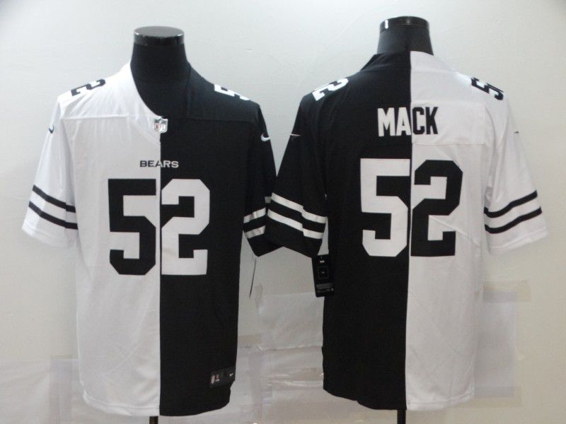 Men Chicago Bears #52 Mack Black white Half version 2020 Nike NFL Jerseys